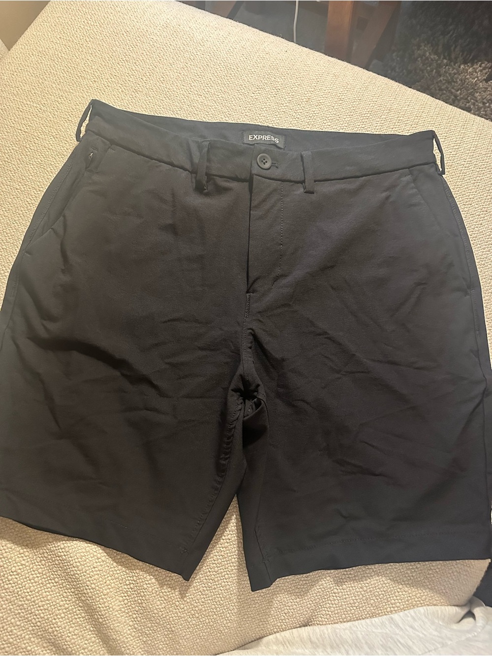 Express Black Flat Front Men’s Shorts